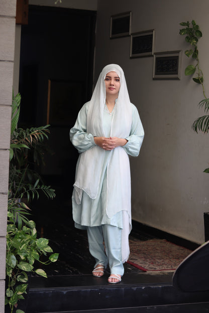 Grey raw silk suit 2Pcs (without dupatta)